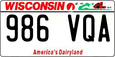 WI license plate 986VQA