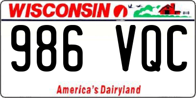 WI license plate 986VQC