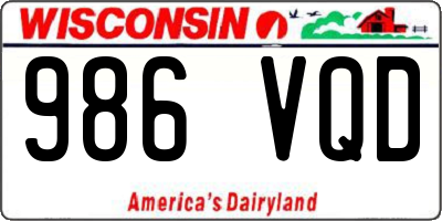 WI license plate 986VQD