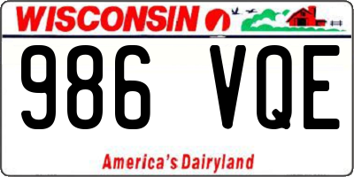 WI license plate 986VQE