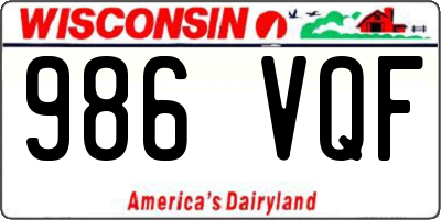 WI license plate 986VQF