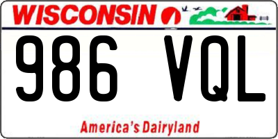 WI license plate 986VQL