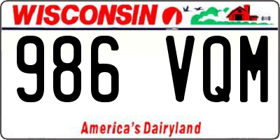 WI license plate 986VQM