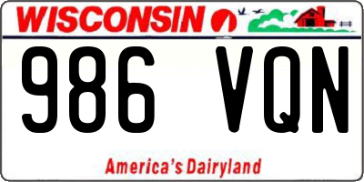WI license plate 986VQN