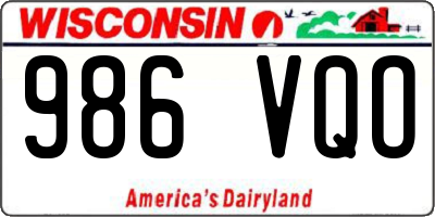WI license plate 986VQO
