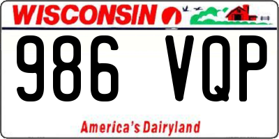 WI license plate 986VQP