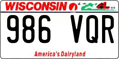 WI license plate 986VQR