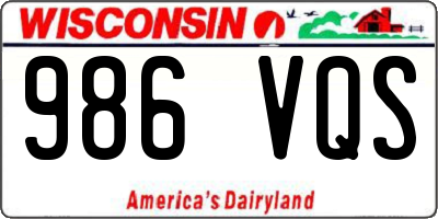 WI license plate 986VQS