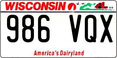 WI license plate 986VQX