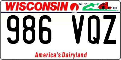 WI license plate 986VQZ