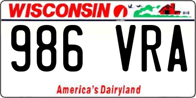 WI license plate 986VRA