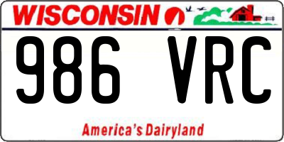 WI license plate 986VRC