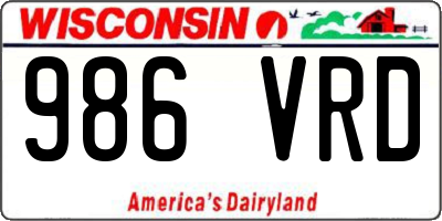 WI license plate 986VRD