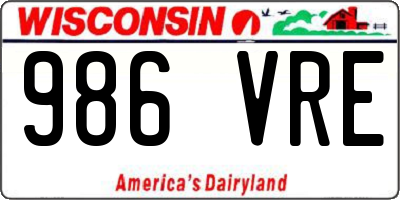 WI license plate 986VRE