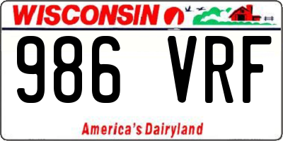 WI license plate 986VRF