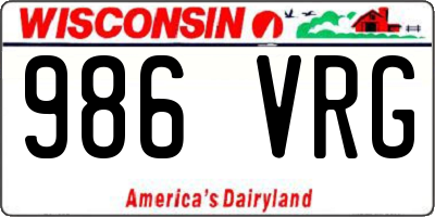 WI license plate 986VRG