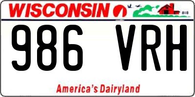 WI license plate 986VRH