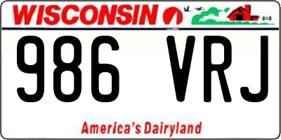 WI license plate 986VRJ