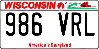 WI license plate 986VRL