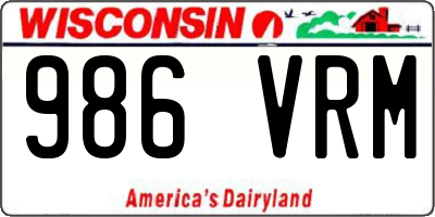 WI license plate 986VRM