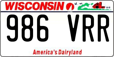 WI license plate 986VRR