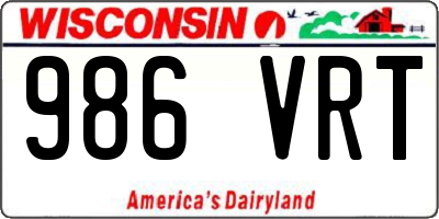 WI license plate 986VRT