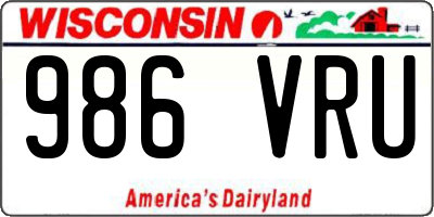 WI license plate 986VRU
