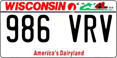 WI license plate 986VRV