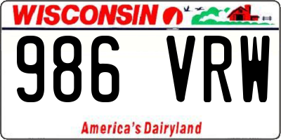 WI license plate 986VRW