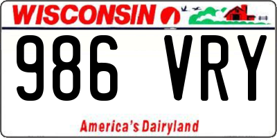 WI license plate 986VRY
