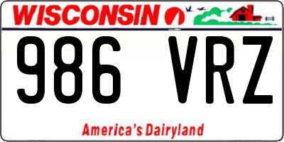 WI license plate 986VRZ