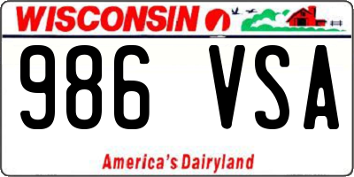 WI license plate 986VSA