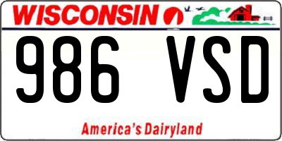 WI license plate 986VSD