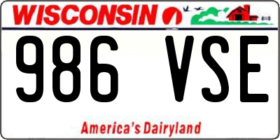WI license plate 986VSE