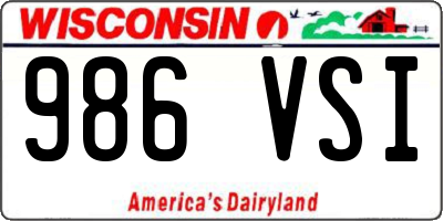 WI license plate 986VSI