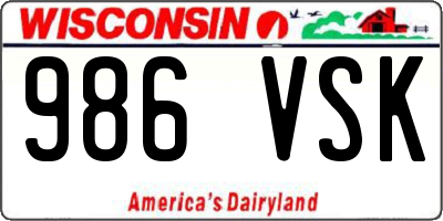 WI license plate 986VSK