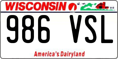 WI license plate 986VSL