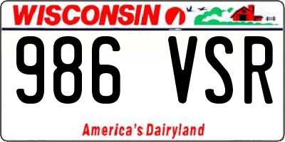 WI license plate 986VSR