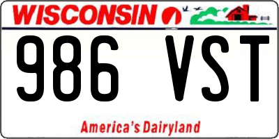 WI license plate 986VST