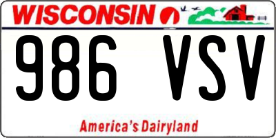 WI license plate 986VSV
