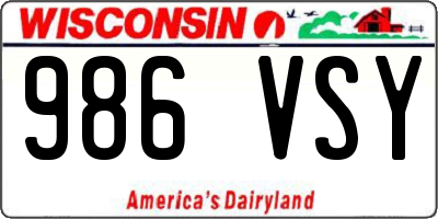 WI license plate 986VSY
