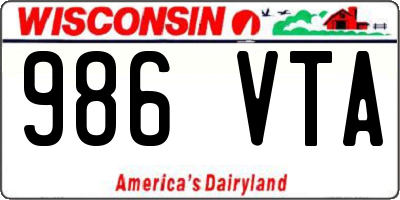 WI license plate 986VTA