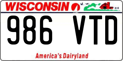 WI license plate 986VTD