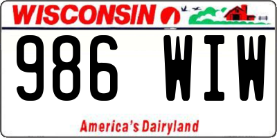 WI license plate 986WIW
