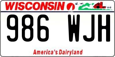 WI license plate 986WJH