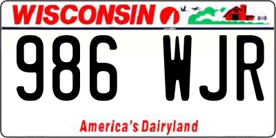 WI license plate 986WJR