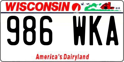 WI license plate 986WKA