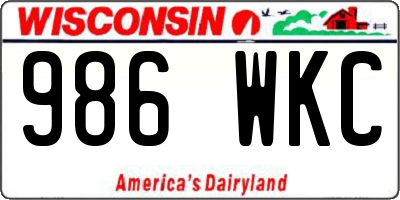 WI license plate 986WKC