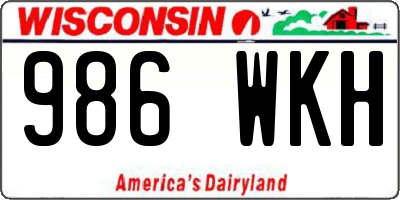 WI license plate 986WKH