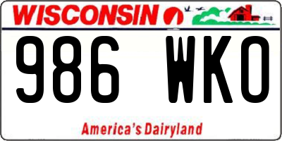 WI license plate 986WKO